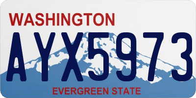 WA license plate AYX5973