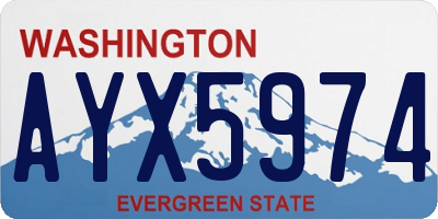 WA license plate AYX5974