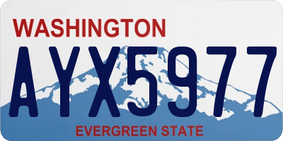 WA license plate AYX5977