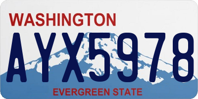 WA license plate AYX5978