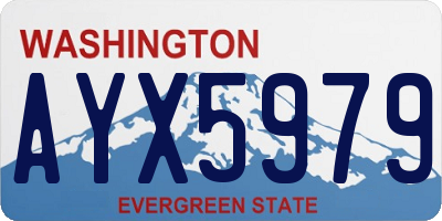 WA license plate AYX5979