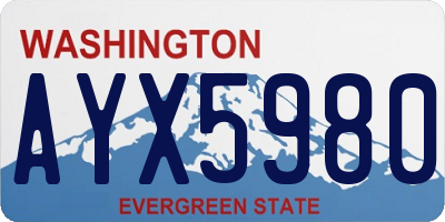 WA license plate AYX5980