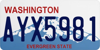 WA license plate AYX5981