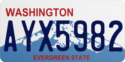 WA license plate AYX5982