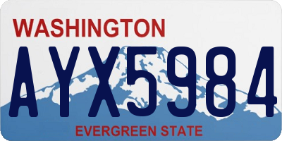 WA license plate AYX5984