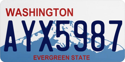 WA license plate AYX5987