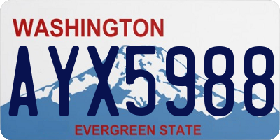 WA license plate AYX5988