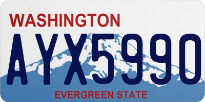 WA license plate AYX5990