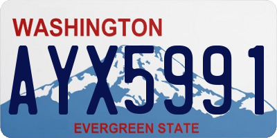 WA license plate AYX5991