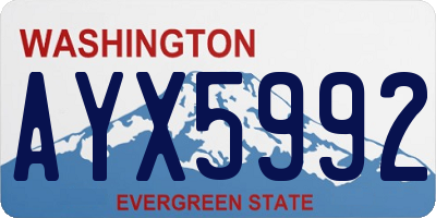 WA license plate AYX5992