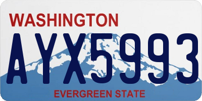 WA license plate AYX5993