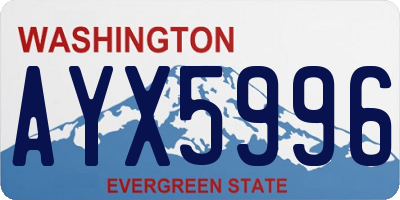 WA license plate AYX5996