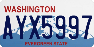 WA license plate AYX5997