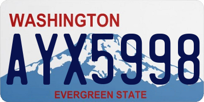 WA license plate AYX5998