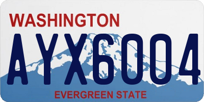 WA license plate AYX6004