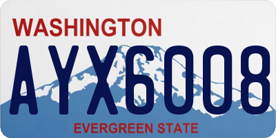 WA license plate AYX6008