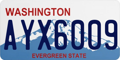 WA license plate AYX6009