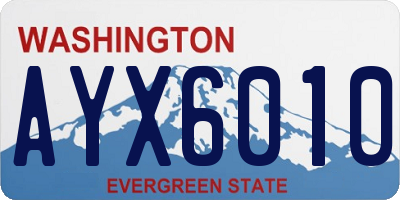 WA license plate AYX6010