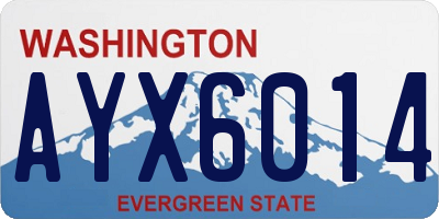 WA license plate AYX6014