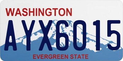 WA license plate AYX6015