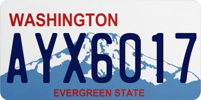 WA license plate AYX6017