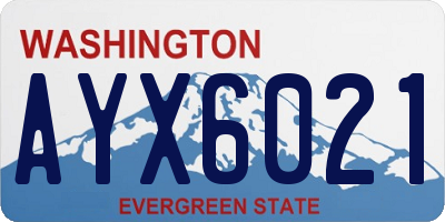 WA license plate AYX6021