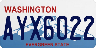 WA license plate AYX6022