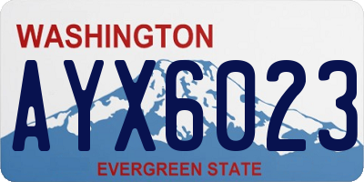 WA license plate AYX6023