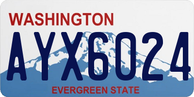 WA license plate AYX6024