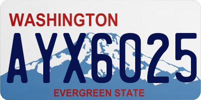 WA license plate AYX6025