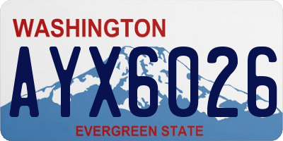 WA license plate AYX6026