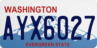 WA license plate AYX6027