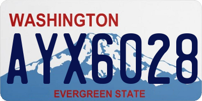 WA license plate AYX6028