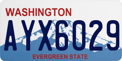 WA license plate AYX6029