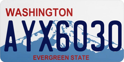 WA license plate AYX6030