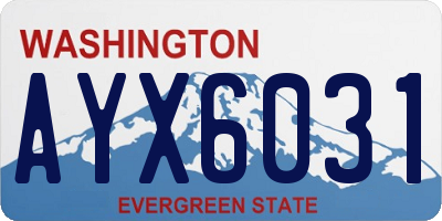 WA license plate AYX6031