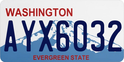 WA license plate AYX6032