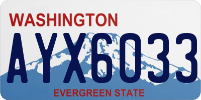 WA license plate AYX6033