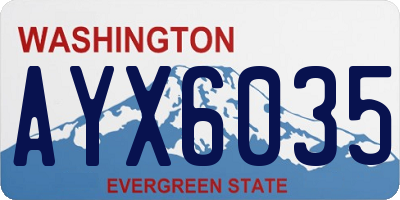 WA license plate AYX6035