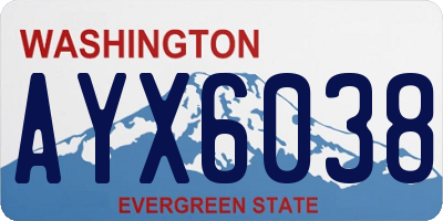 WA license plate AYX6038