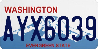 WA license plate AYX6039