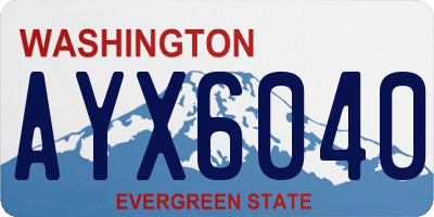 WA license plate AYX6040