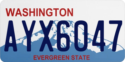 WA license plate AYX6047