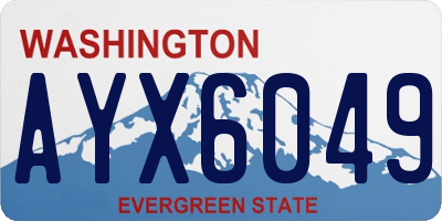 WA license plate AYX6049