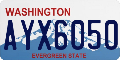 WA license plate AYX6050