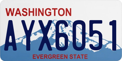 WA license plate AYX6051