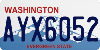 WA license plate AYX6052