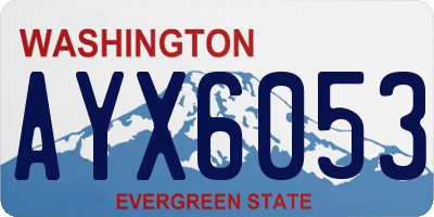 WA license plate AYX6053