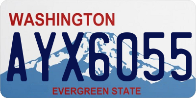 WA license plate AYX6055