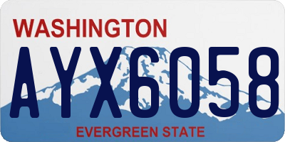 WA license plate AYX6058